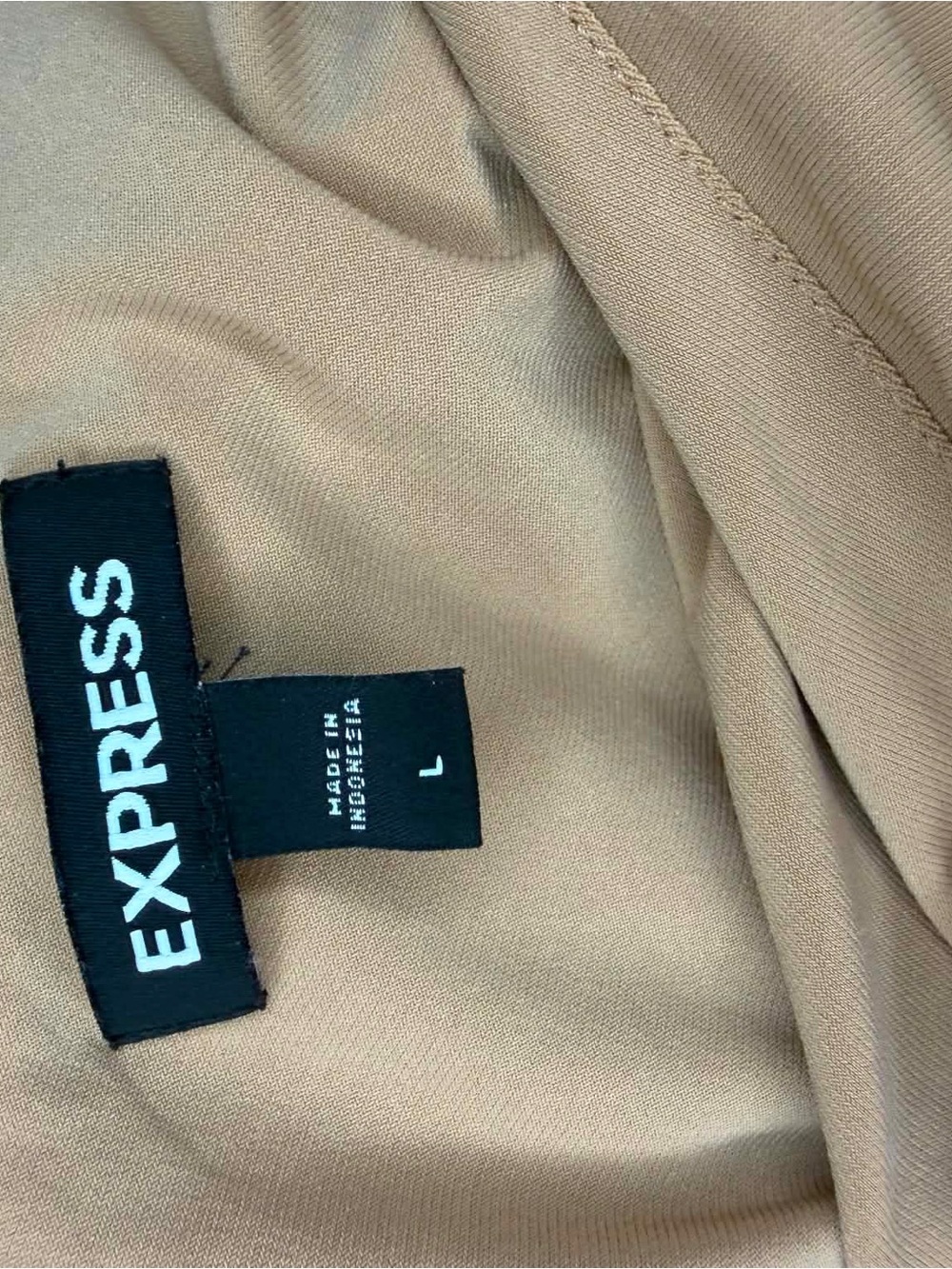 Express One-Shoulder Ruched Bodycon TOP -Tan - Picture 5 of 5